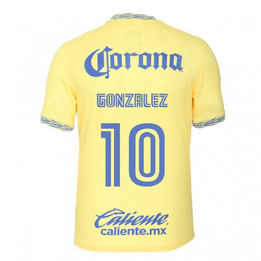 メンズフットボールアリソン・ゴンサレス#10レモンイエローホームシャツ2022/23ジャージーユニフォーム
