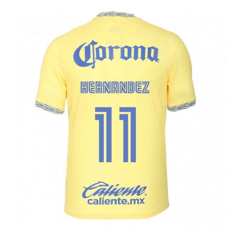 メンズフットボールモンセラート・ヘルナンデス#11レモンイエローホームシャツ2022/23ジャージーユニフォーム