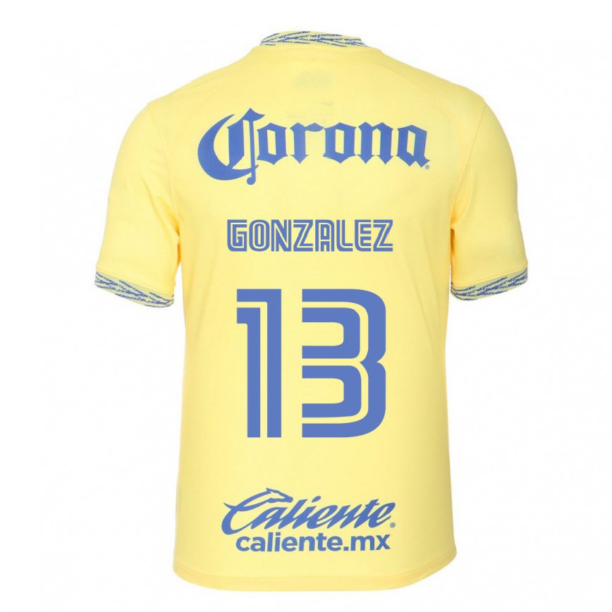 メンズフットボールエヴァ・ゴンザレス#13レモンイエローホームシャツ2022/23ジャージーユニフォーム
