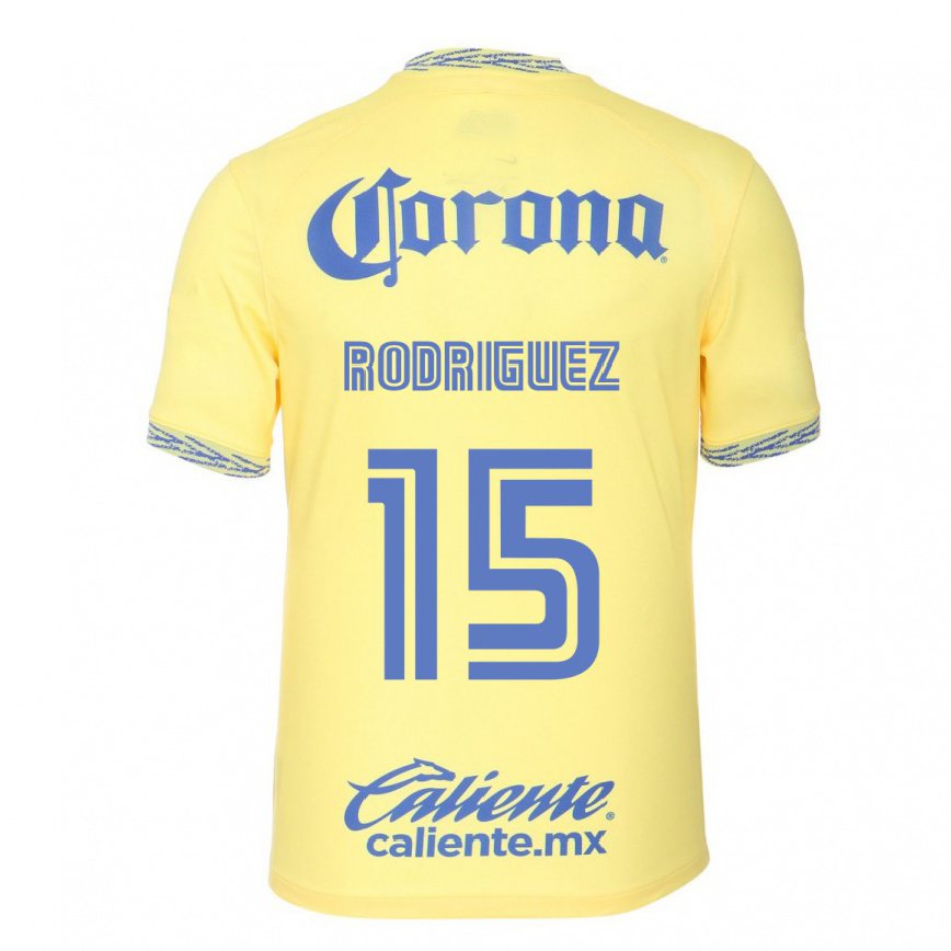 メンズフットボールキンバリー・ロドリゲス#15レモンイエローホームシャツ2022/23ジャージーユニフォーム