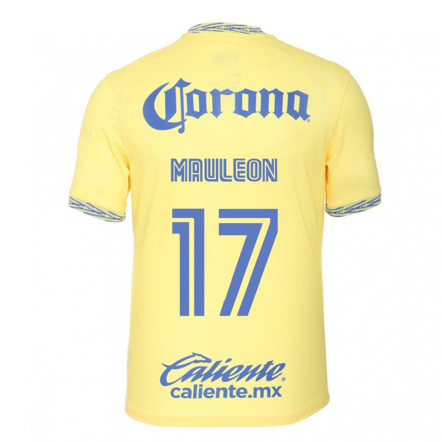 メンズフットボールナタリア・モーレオン#17レモンイエローホームシャツ2022/23ジャージーユニフォーム