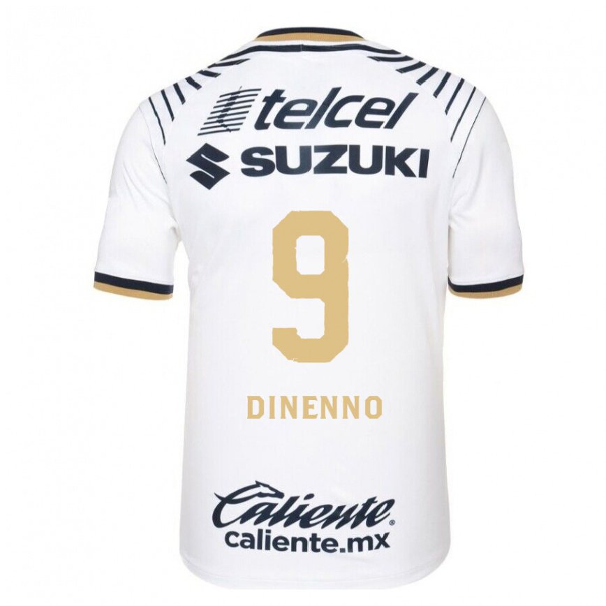 メンズフットボールフアン・イグナシオ・ディネンノ#9ホワイトデニムホームシャツ2022/23ジャージーユニフォーム