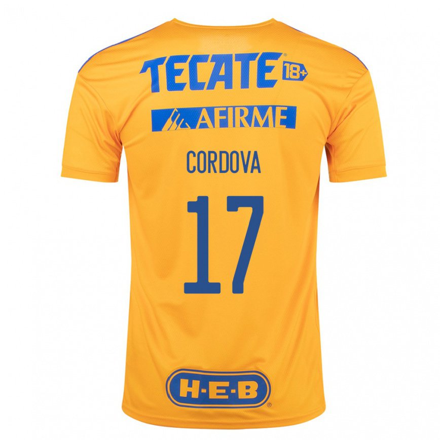 メンズフットボールセバスティアン・コルドバ#17バンブルビーイエローホームシャツ2022/23ジャージーユニフォーム