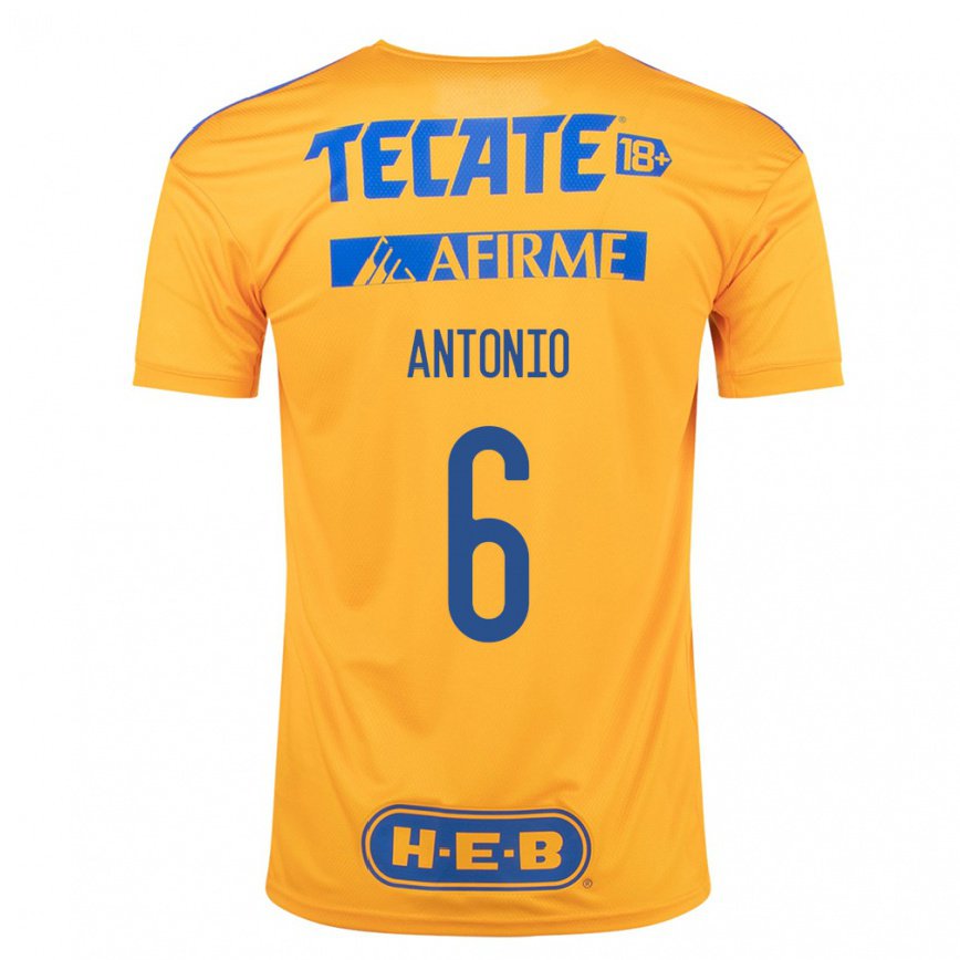 メンズフットボールナンシー・アントニオ#6バンブルビーイエローホームシャツ2022/23ジャージーユニフォーム