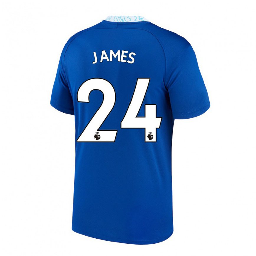 メンズフットボールリース・ジェイムズ#24ダークブルーホームシャツ2022/23ジャージーユニフォーム