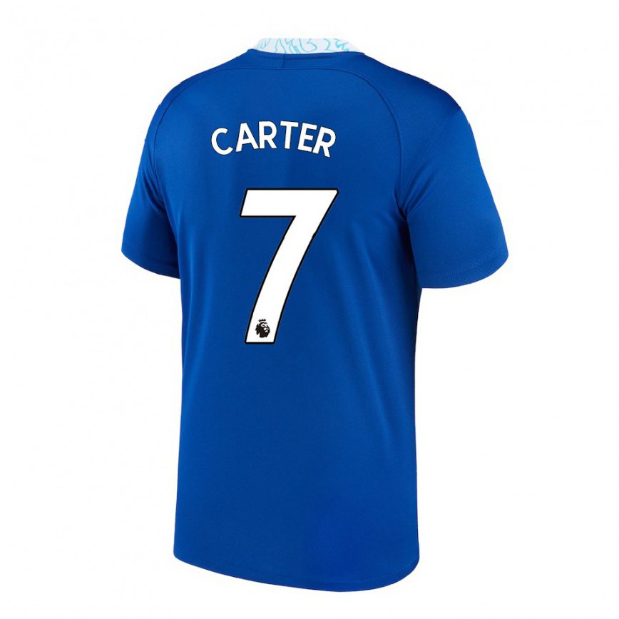 メンズフットボールジェス・カーター#7ダークブルーホームシャツ2022/23ジャージーユニフォーム