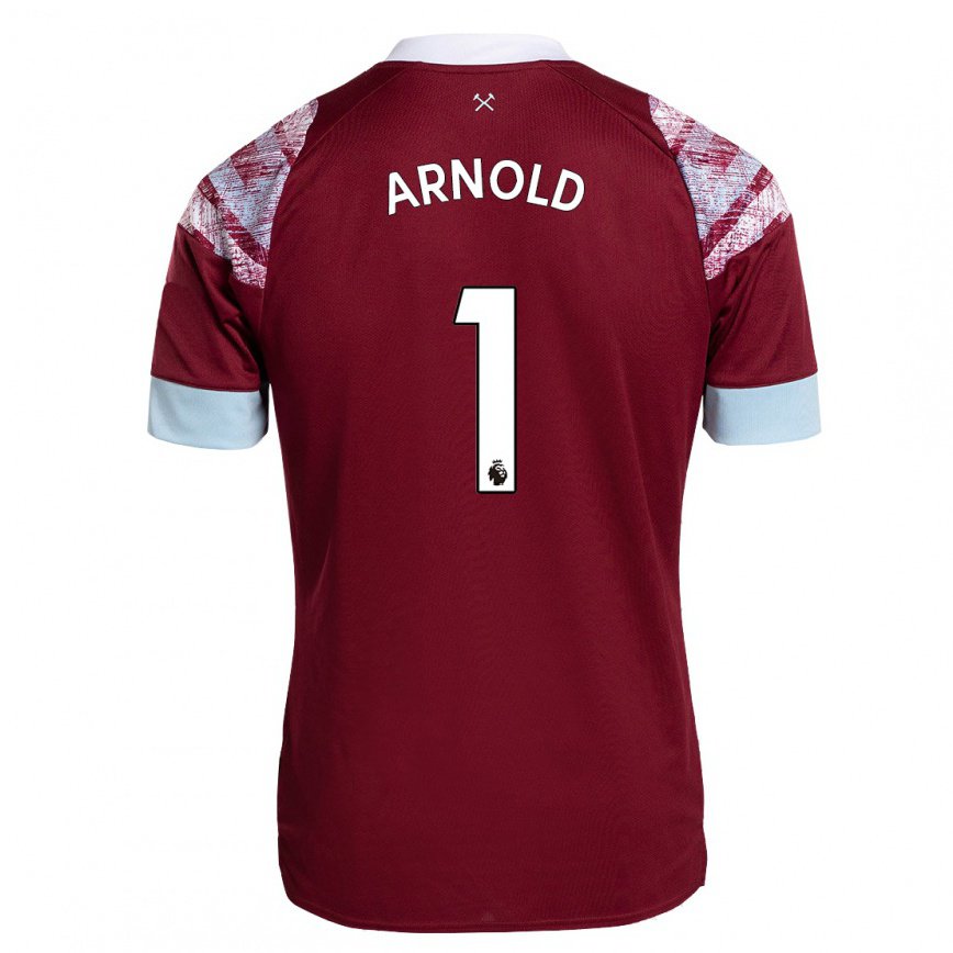 メンズフットボールマッケンジー・アーノルド#1クラレットホームシャツ2022/23ジャージーユニフォーム