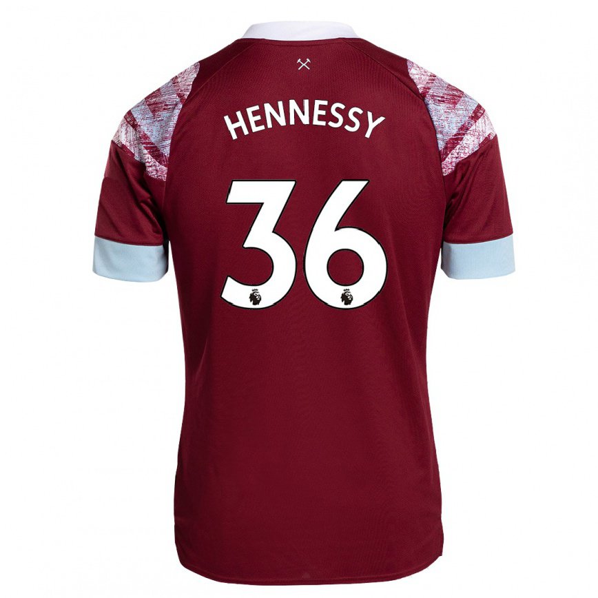 メンズフットボールアレクサンドラヘネシー#36クラレットホームシャツ2022/23ジャージーユニフォーム
