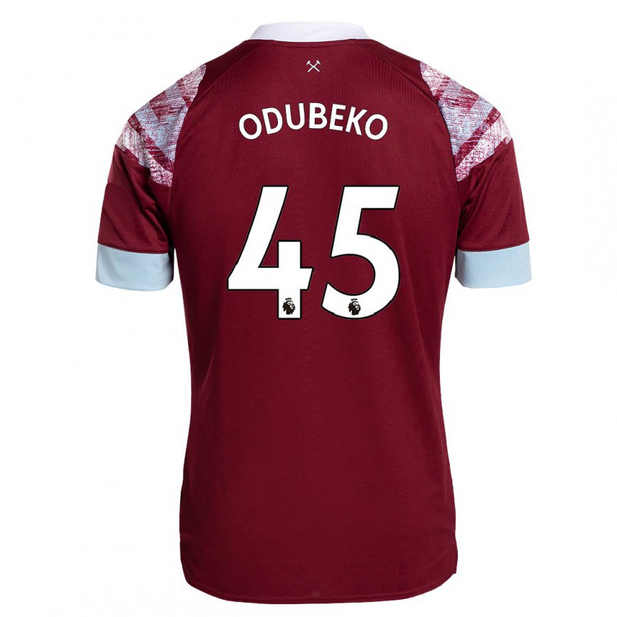 メンズフットボールミポ・オドゥベコ#45クラレットホームシャツ2022/23ジャージーユニフォーム