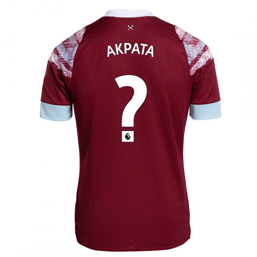 メンズフットボールタイロン・アクパタ#0クラレットホームシャツ2022/23ジャージーユニフォーム