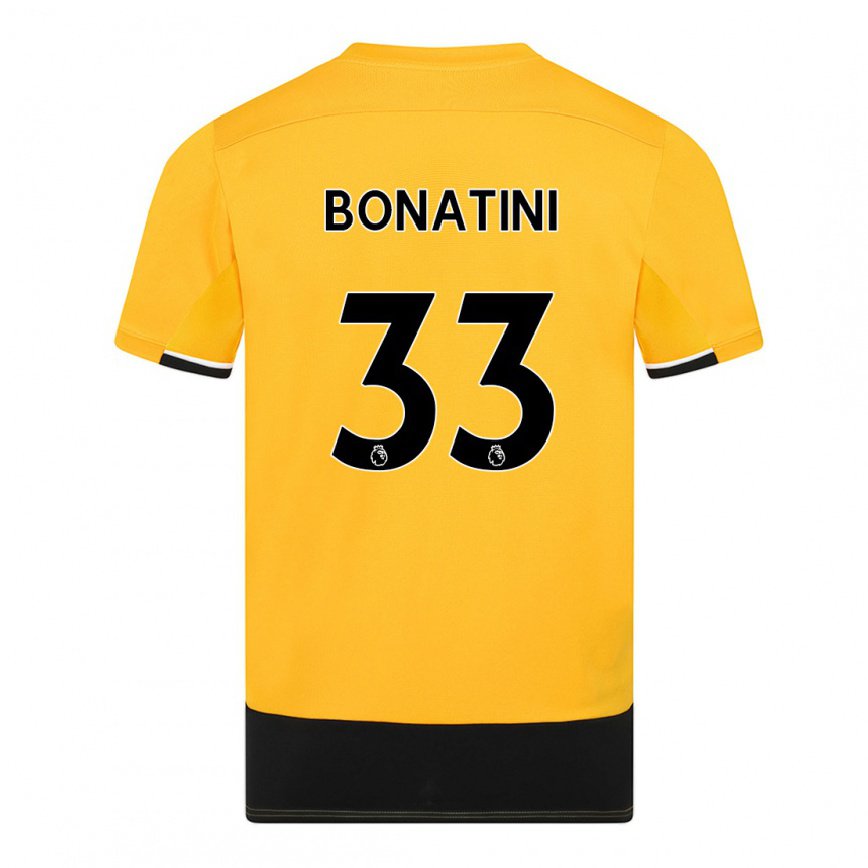 メンズフットボールレオナルド・ボナチーニ・ローネル・マイア#33イエロー ブラックホームシャツ2022/23ジャージーユニフォーム