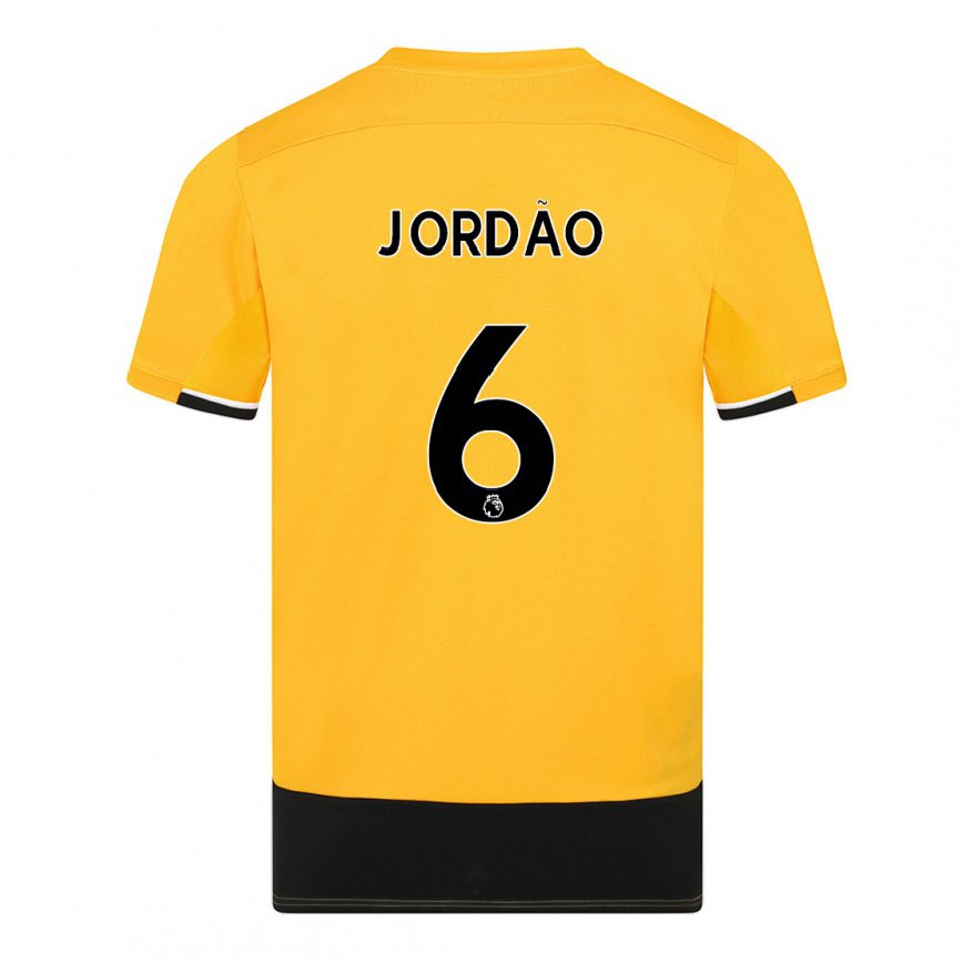 メンズフットボールブルーノ・ジョルダン#6イエロー ブラックホームシャツ2022/23ジャージーユニフォーム