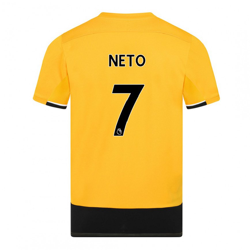 メンズフットボールペドロ・ネト#7イエロー ブラックホームシャツ2022/23ジャージーユニフォーム
