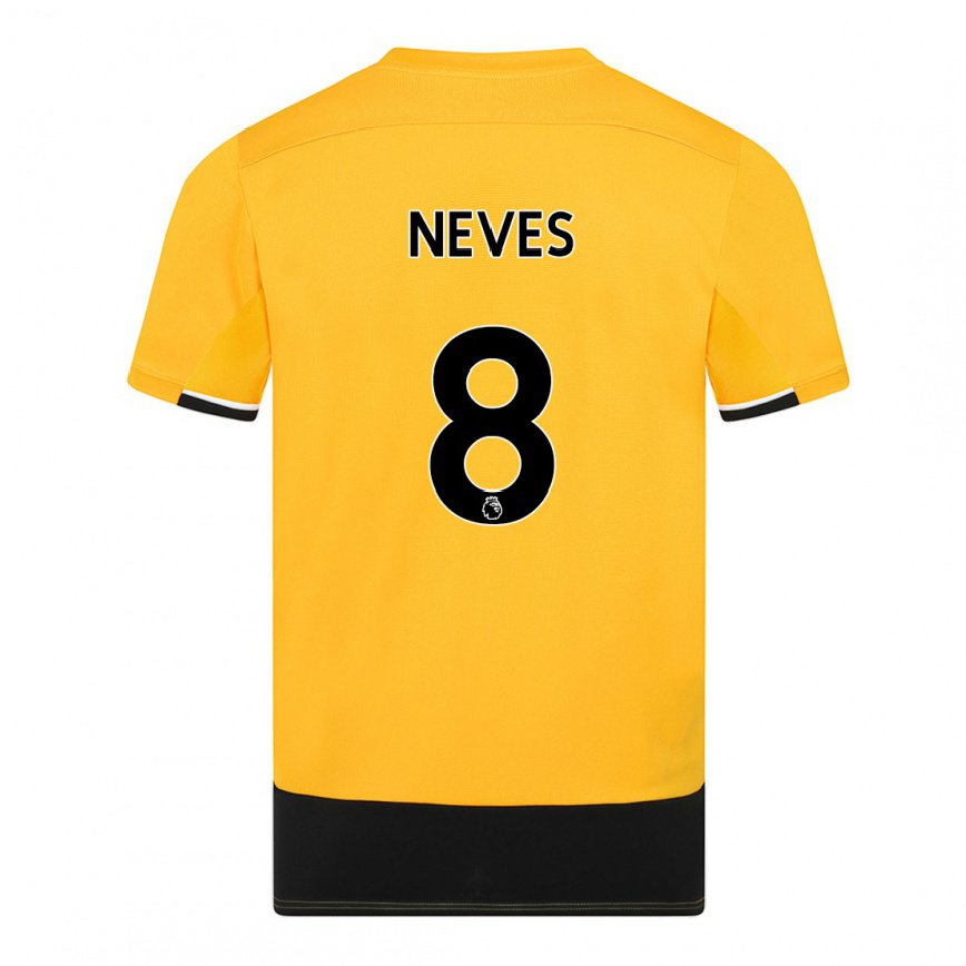 メンズフットボールルベン・ネヴェス#8イエロー ブラックホームシャツ2022/23ジャージーユニフォーム