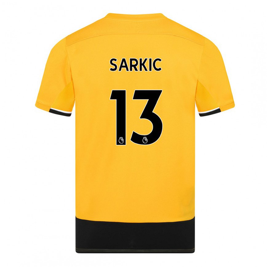 メンズフットボールマティヤ・サルキッチ#13イエロー ブラックホームシャツ2022/23ジャージーユニフォーム