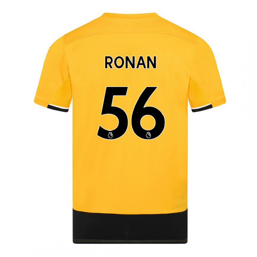 メンズフットボールコナー・ロナン#56イエロー ブラックホームシャツ2022/23ジャージーユニフォーム