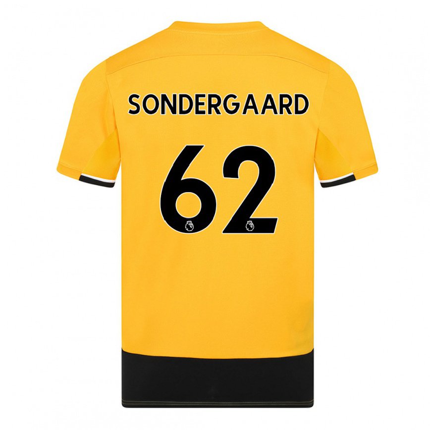 メンズフットボールアンドレアス・ソンダーガード#62イエロー ブラックホームシャツ2022/23ジャージーユニフォーム