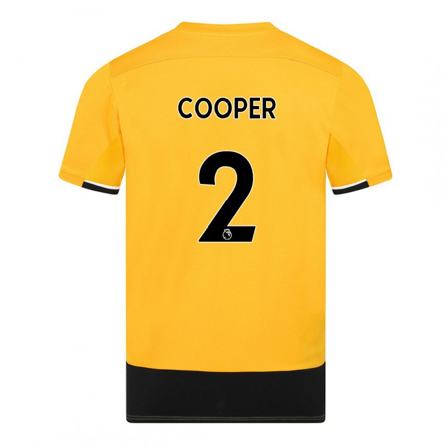 メンズフットボールローラ・クーパー#2イエロー ブラックホームシャツ2022/23ジャージーユニフォーム