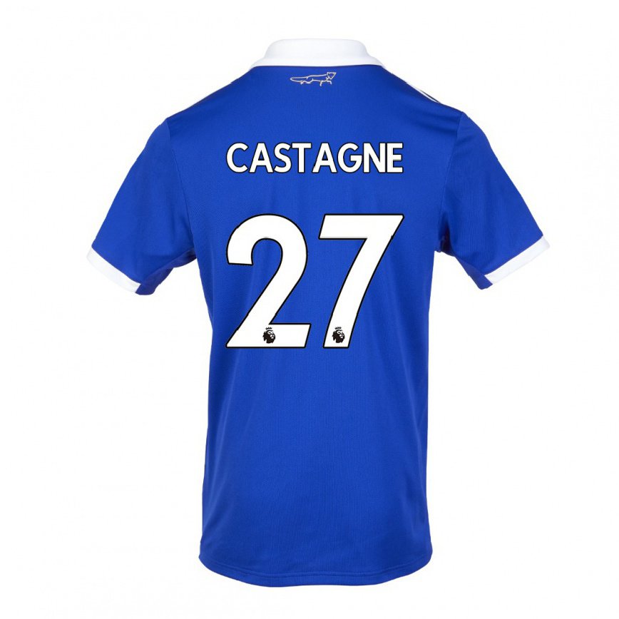 メンズフットボールティモシー・カスターニュ#27ブルー ホワイトホームシャツ2022/23ジャージーユニフォーム