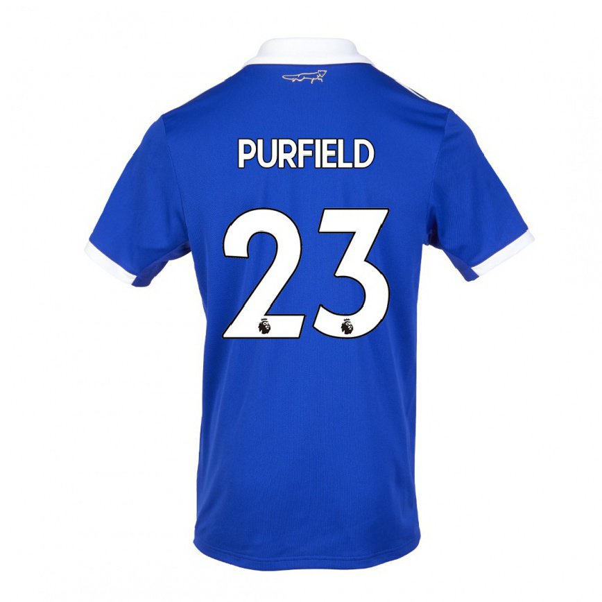 メンズフットボールジェマ・パーフィールド#23ブルー ホワイトホームシャツ2022/23ジャージーユニフォーム