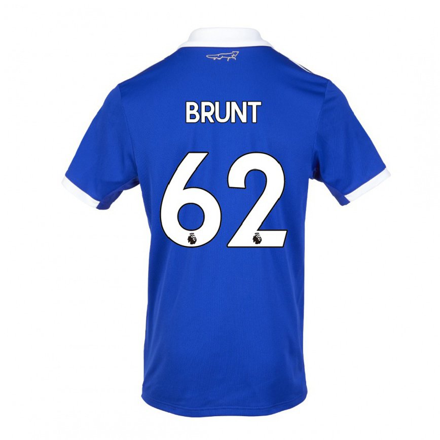 メンズフットボールルイス・ブラント#62ブルー ホワイトホームシャツ2022/23ジャージーユニフォーム