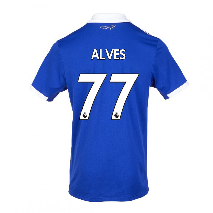 メンズフットボールウィル・アウヴェス#77ブルー ホワイトホームシャツ2022/23ジャージーユニフォーム