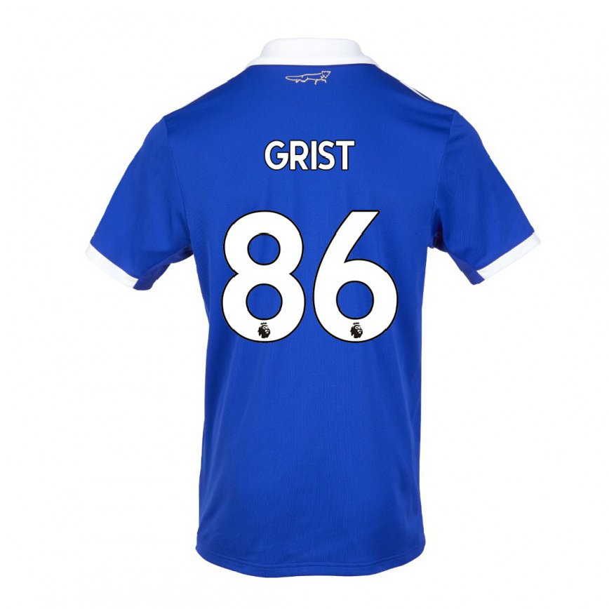 メンズフットボールベン・グリスト#86ブルー ホワイトホームシャツ2022/23ジャージーユニフォーム