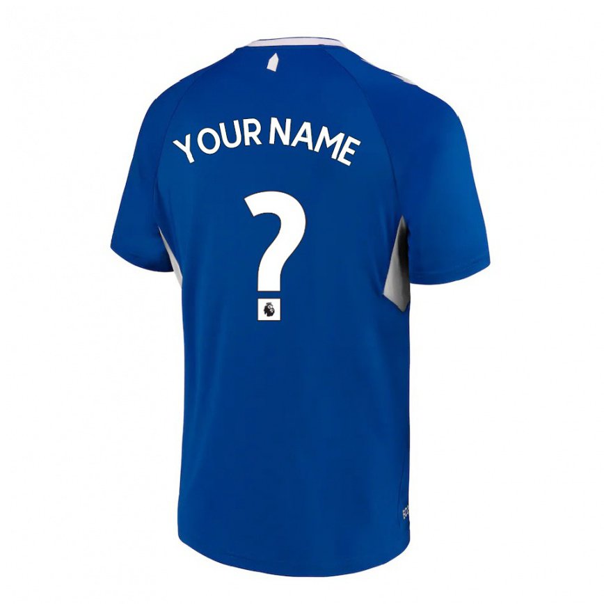 メンズフットボールあなたの名前#0ダークブルーホワイトホームシャツ2022/23ジャージーユニフォーム