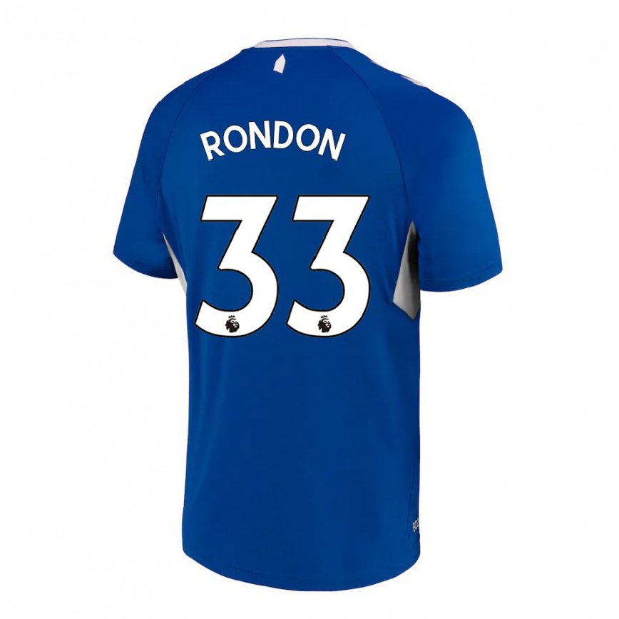 メンズフットボールホセ・サロモン・ロンドン#33ダークブルーホワイトホームシャツ2022/23ジャージーユニフォーム