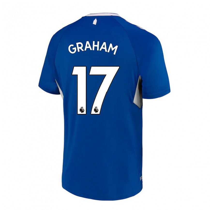 メンズフットボールルーシー・グラハム#17ダークブルーホワイトホームシャツ2022/23ジャージーユニフォーム