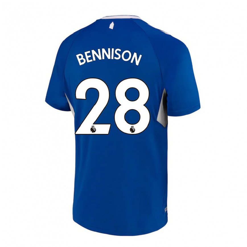 メンズフットボールハンナ・ベニソン#28ダークブルーホワイトホームシャツ2022/23ジャージーユニフォーム