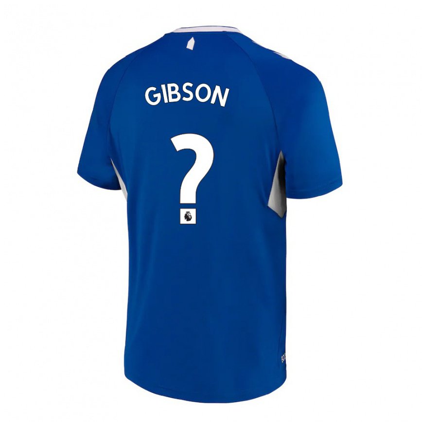 メンズフットボールルイス・ギブソン#0ダークブルーホワイトホームシャツ2022/23ジャージーユニフォーム
