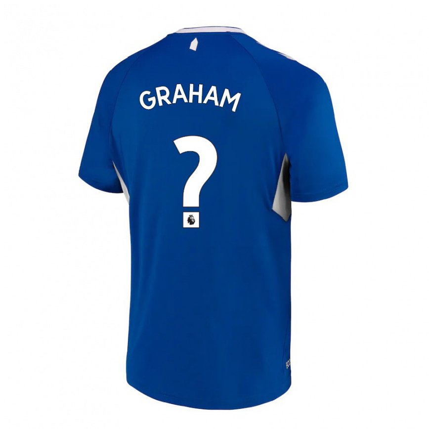 メンズフットボールディラン・グラハム#0ダークブルーホワイトホームシャツ2022/23ジャージーユニフォーム