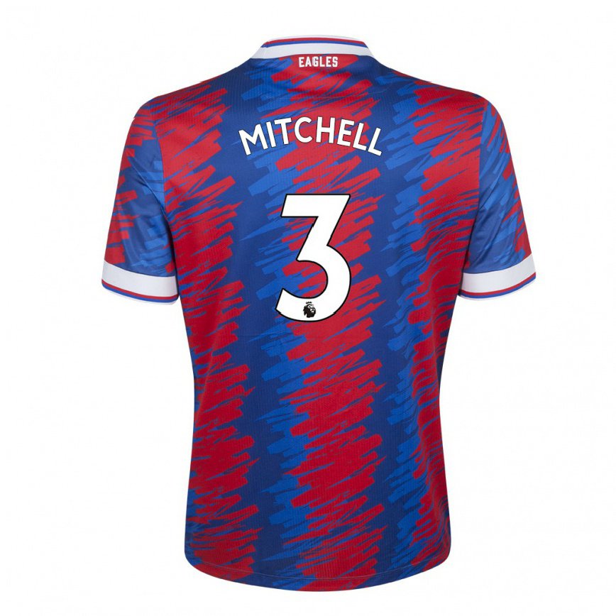 メンズフットボールタイリック・ミッチェル#3レッド ブルーホームシャツ2022/23ジャージーユニフォーム
