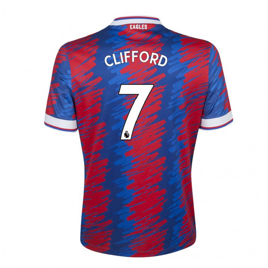 メンズフットボールチャーリー・クリフォード#7レッド ブルーホームシャツ2022/23ジャージーユニフォーム