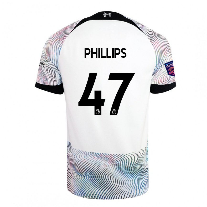 メンズフットボールナサニエル・フィリップス#47ホワイト カラフルアウェイシャツ2022/23ジャージーユニフォーム