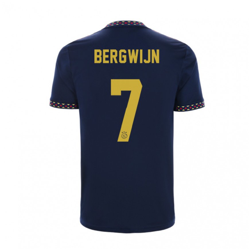 メンズフットボールステーフェン・ベルフワイン#7ダークブルーアウェイシャツ2022/23ジャージーユニフォーム