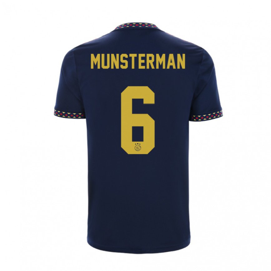 メンズフットボールマルテ・ミュンスターマ#6ダークブルーアウェイシャツ2022/23ジャージーユニフォーム
