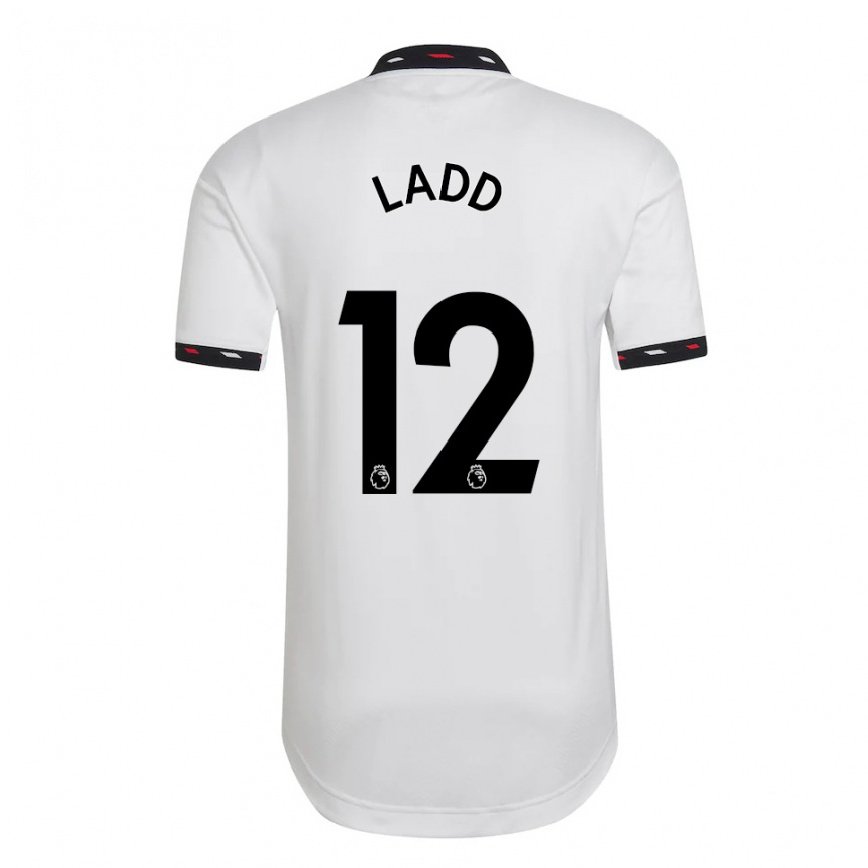 メンズフットボールヘイリー・ラッド#12ホワイトアウェイシャツ2022/23ジャージーユニフォーム
