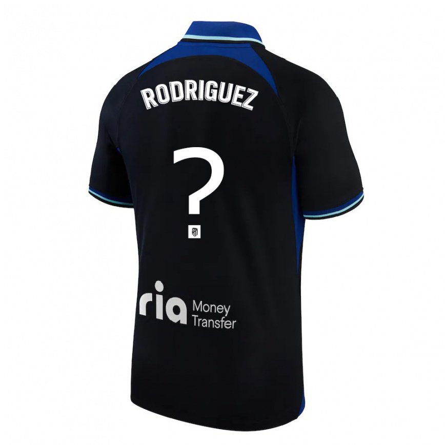 メンズフットボールアドリアン・ロドリゲス#0ブラックホワイト青アウェイシャツ2022/23ジャージーユニフォーム