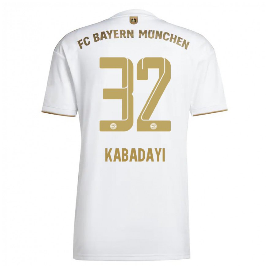 メンズフットボールユスフ・カバダイ#32ホワイト ゴールドアウェイシャツ2022/23ジャージーユニフォーム