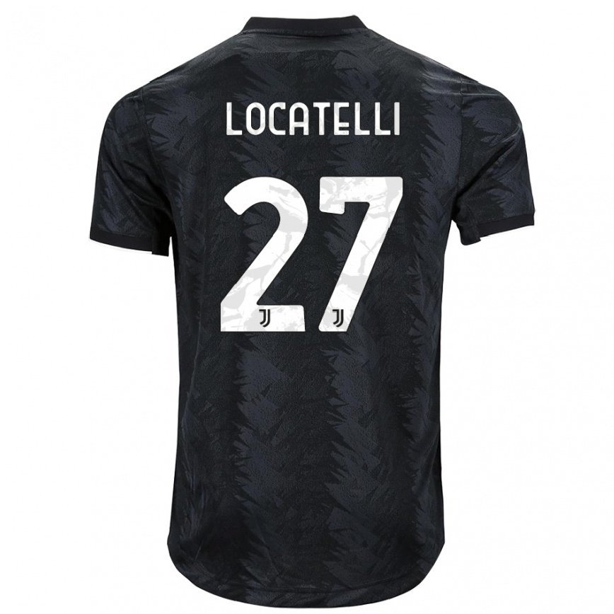 メンズフットボールマヌエル・ロカテッリ#27ダークブラックアウェイシャツ2022/23ジャージーユニフォーム