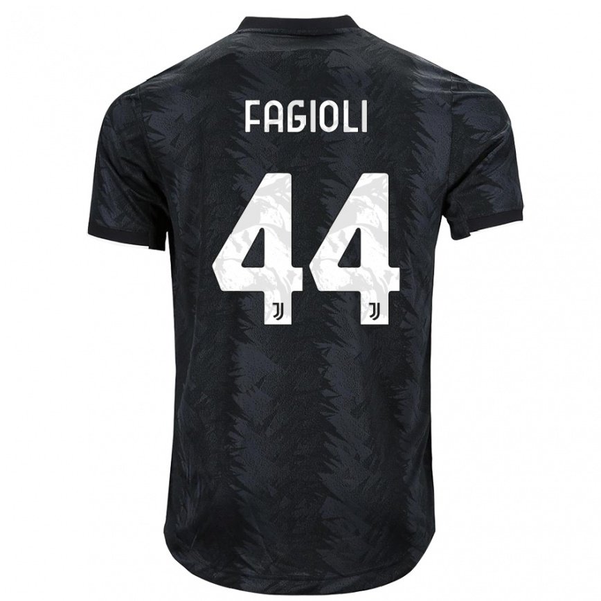 メンズフットボールニコロ・ファジョーリ#44ダークブラックアウェイシャツ2022/23ジャージーユニフォーム