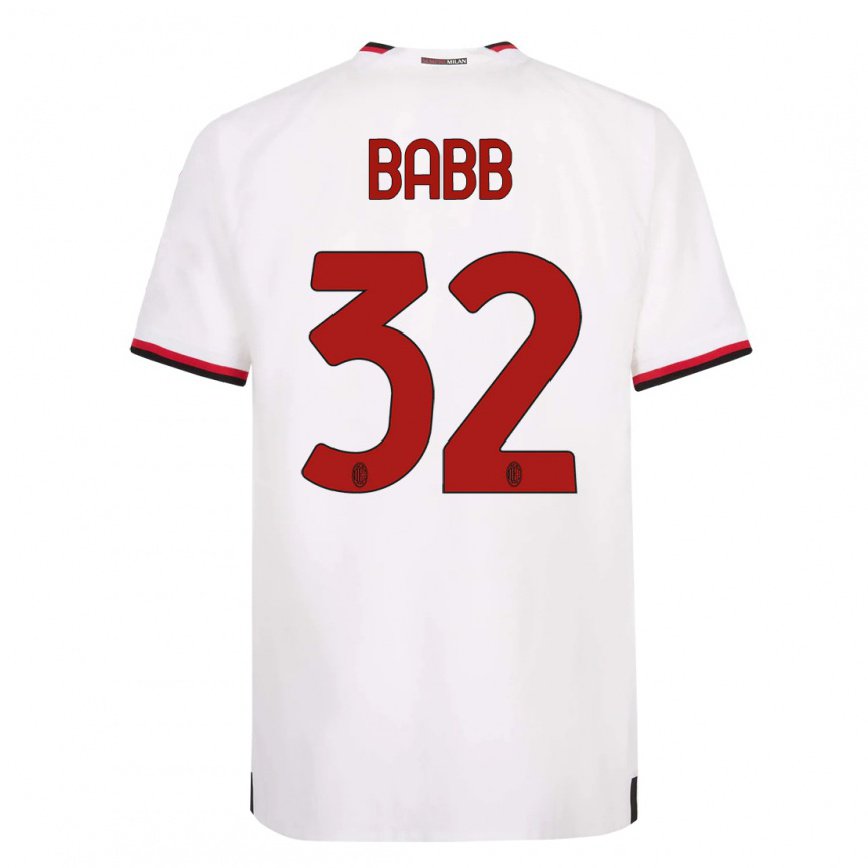 メンズフットボールセレナ・デリア・バブ#32赤いホワイトアウェイシャツ2022/23ジャージーユニフォーム