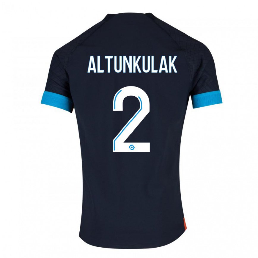メンズフットボールセレン・アルトゥンクラク#2ブラックオリンピックアウェイシャツ2022/23ジャージーユニフォーム