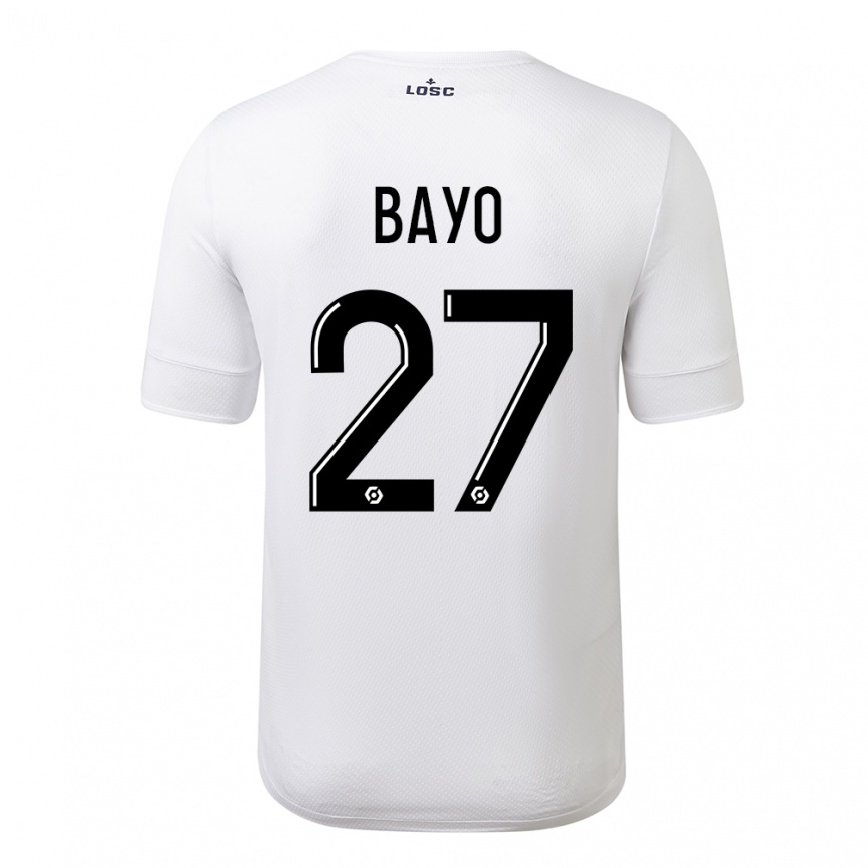 メンズフットボールモハメド・バヨ#27ホワイトクリムゾンアウェイシャツ2022/23ジャージーユニフォーム