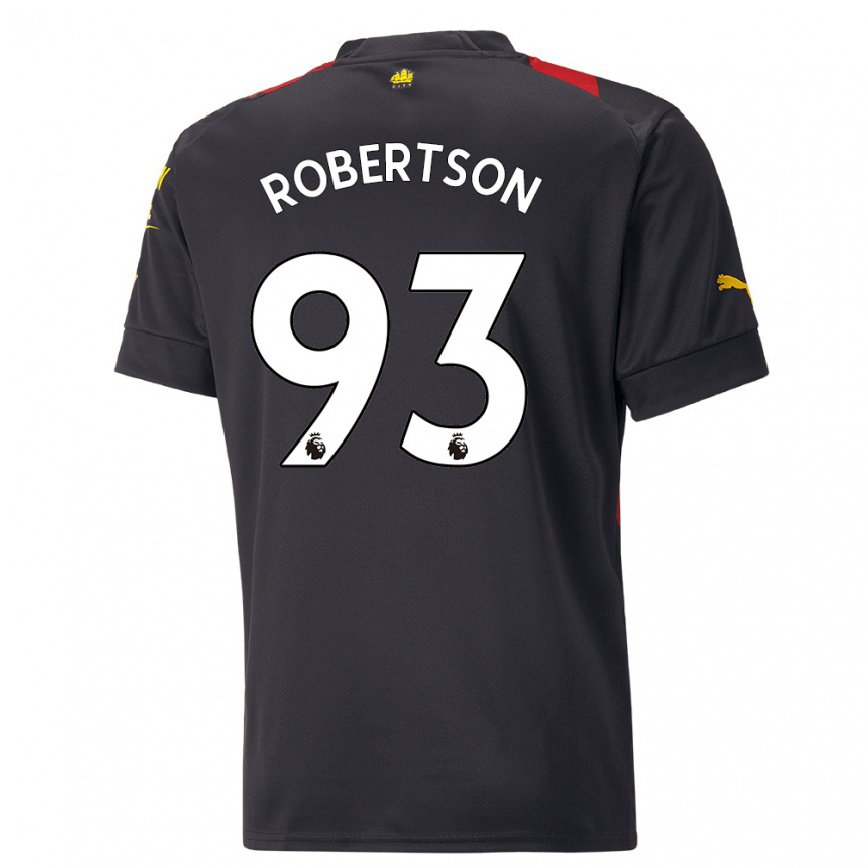メンズフットボールアレクサンダー・ロバートソン#93ブラックレッドアウェイシャツ2022/23ジャージーユニフォーム
