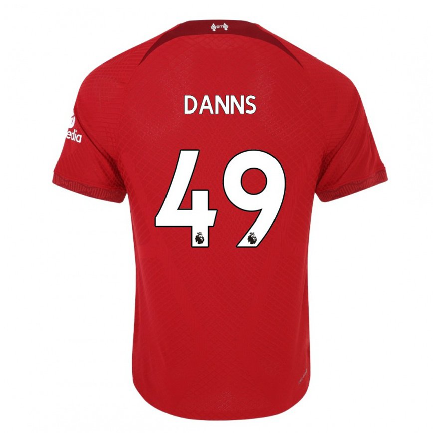 レディースフットボールジェイデン・ダンズ#49濃い赤ホームシャツ2022/23ジャージーユニフォーム