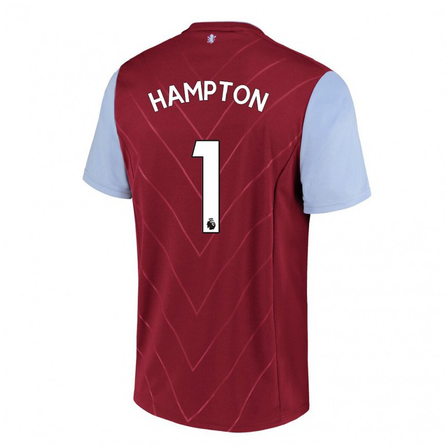 レディースフットボールハンナ・ハンプトン#1ワインホームシャツ2022/23ジャージーユニフォーム