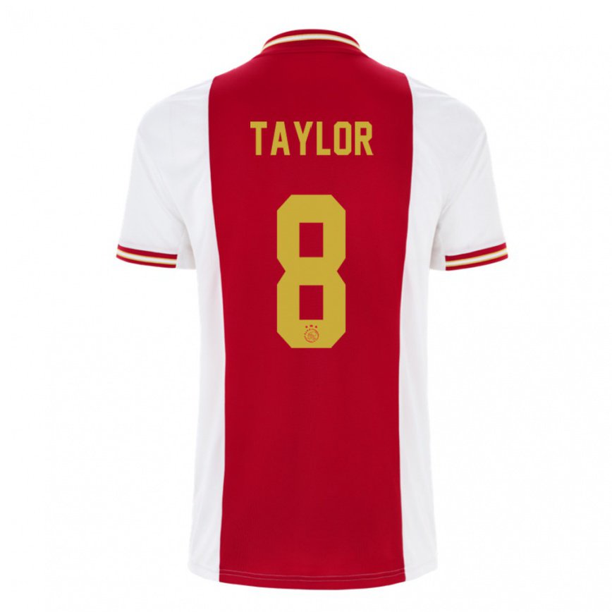 レディースフットボールケネス・テイラー#8濃い赤 ホワイトホームシャツ2022/23ジャージーユニフォーム
